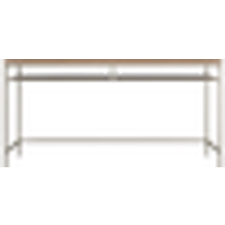 Skrivebord i valnødlook med metalramme grå