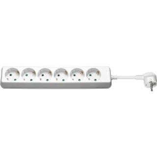 MICROCONNECT 6-way Schuko Socket 5M White