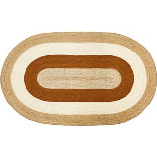 Dixie Elin Striped oval jutetæppe 92x150 cm Brick
