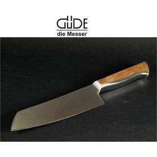 Güde Caminada Santokumesser 18 cm - CVM-Messerstahl - Griffschalen Walnussholz - Braun