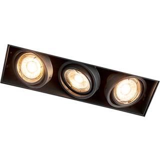 Nedfældet spotlight sort tiltbar og drejelig trimless 3-lys - Oneon
