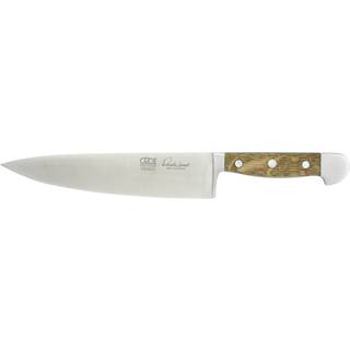 Güde Alpha Fasseiche Kochmesser 21 cm - CVM-Messerstahl - Griffschalen Weinfass-Eichenholz - Braun,Silber