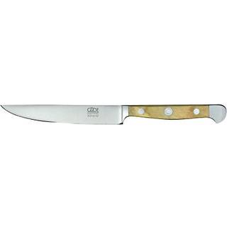 Güde Alpha Olive Steakmesser 12 cm - CVM-Messerstahl - Griffschalen Olivenholz - Braun,Silber
