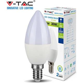 V-Tac 4W LED pære - 320lm, 200 grader, E14 - Dæmpbar : Ikke dæmpbar, Kulør : Varm