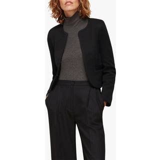 Whistles Whistles Black 100% Cotton Collarless Jersey Jacket