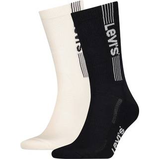 Levis 2-pak Sport Logo Regular Cut Sock - Black/White - Str 39/42
