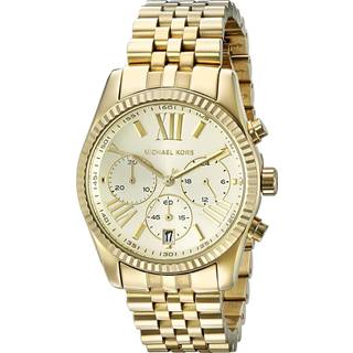 Michael Kors Dame Lexington Chronograf Ur Guldfarvet PVD-belagt stålkasse og stålrem Guldfarvet urskive MK5556