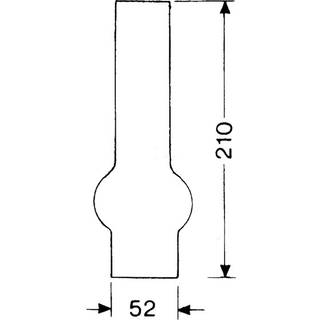 Glas til petroleumslampe / olielampe DHR, 210 mm, passer til 15" brænder