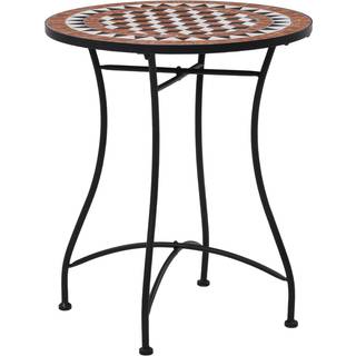 bistrobord med mosaikdesign 60 cm keramisk brun