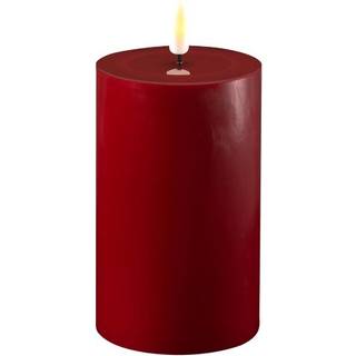 Deluxe Homeart LED Bloklys - Ø7,5x H12,5 cm - Bordeaux