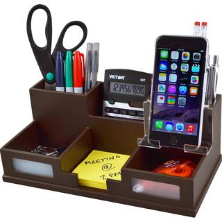 Victor Desk Organizer med smarttelefonholder Mocha Brown B9525