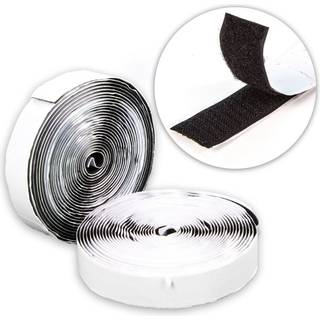 Selvklæbende Velcrotape 20mm x 1m (Hooks & loops) - Sort