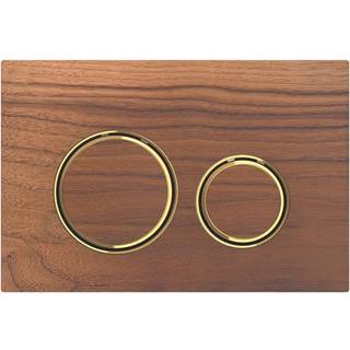 Geberit Sigma 50 Round betjeningsplade, messing / nøddetræ amerikansk