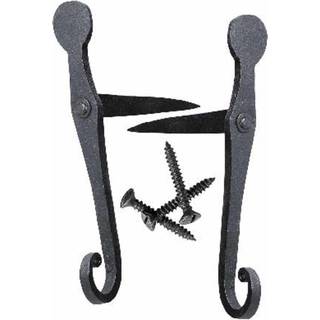 Renoverare levererar tillverkning av slutare hundar 7 in. Råtta svansformade svarta smidesjärnluckor med monterings hårdvara