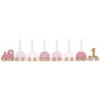 Jabadabado Candlestick Birthday Train Pink - Legetøj Træ Rosa - T266
