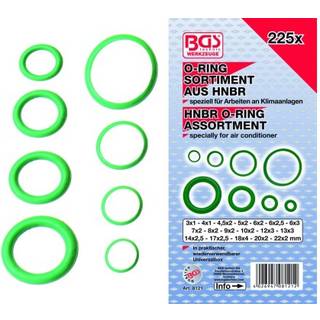BGS O-ringssortiment 3-22mm. 225 dele HNBR/klima