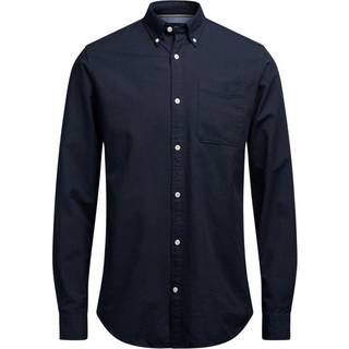 JACK & JONES Herre Oxford Langærmet shirts Marineblå