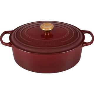 Le Creuset Bräter Signature Oval Gusseisen Rhône Bordeaux-Rot 31 cm