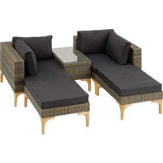 Polyrattan loungesæt Bellaria med aluminiumsramme - natur