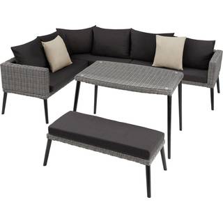 Polyrattan loungesæt Pula med aluminiumsstel - grå