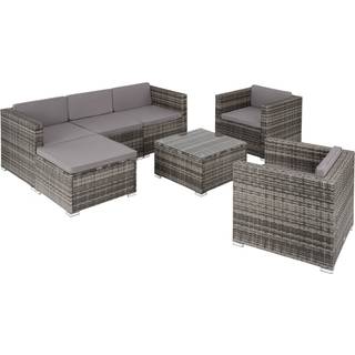 Polyrattan loungesæt Lignano med 2 lænestole - grå