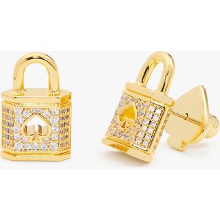 Kate Spade New York Gold Crystal Padlock Earrings - Gold