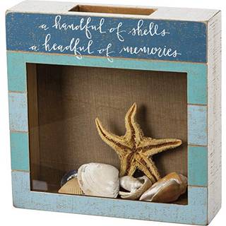 Primitiver af Kathy Seashell Holder - Kystindretning Glas Display Treasure Chast Room and Bedroom Decor