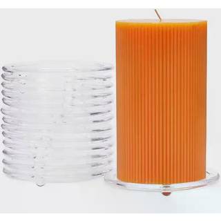 Okuna Outpost Glass Pillar Candle Holder Plates (5 tommer 12 pakke)