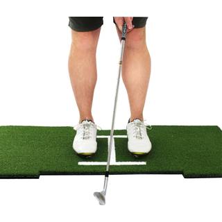 Rukket Tri-Turf Golf Hitting Mat Attack Portable Driving Chipping Training Aids til baghaven med justerbare tees og skum?velser (st?ende mat (24