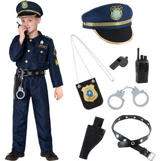 Joyin Toy Halloween Toddler Police Costume Police Officer Costume For Boys Kids Cop-kostume med politiets tilbeh?r til rollespil og dressup (X-La