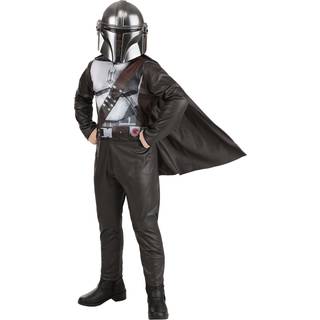 Star Wars The Mandalorian Official Youth Halloween -kostume - Trykt jumpsuit med plastmaske (L) Brown