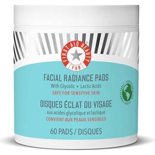 First Aid Beauty - Facial Radiance Pads - With Glycolic + Lactic Acids - Radiance Facial Pads Compostable X60 - For Women - Hvid