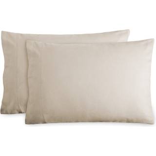 Bare hjemflanel standard pillowcases sæt med 2-100% bomuld - fløjlsagtig blød og hyggelig - dobbelt børstet tungvægt flanel pudebetræk (standard