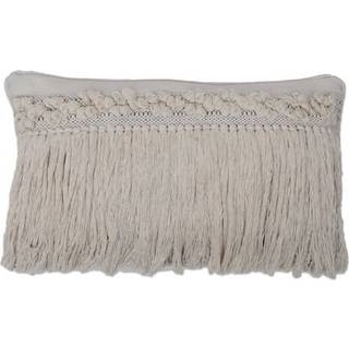 12 """" X20 """" Gray Plaid Fringe Cotton Pillow