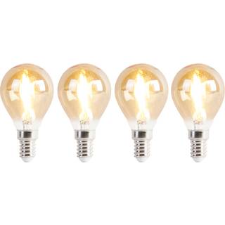 Sæt med 4 E14 LED lamper P45 guld 2W 180 lm 2100K