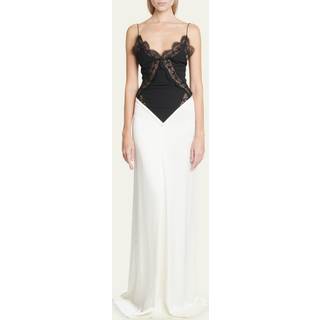Victoria Beckham Lace-trimmed satin gown - white - L