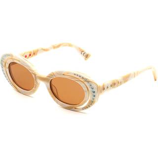 Marni Unisex Zion Canyon Cream H2G Solbriller Acetat Elfenben Brun Geometrisk Normal
