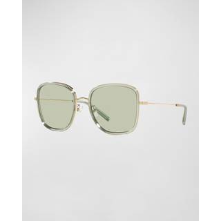 Tory Burch TY6101 Asian Fit 3361/2 53 Solbriller Kvinder Grøn - Transparent Green on Gold - 53mm