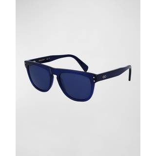 Ferragamo Mand SF1111S 432 Solbriller Acetat Blå Blå Pilot Normal Normal