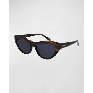 Salvatore Ferragamo SF 1103S 217 55 Solbriller Kvinder Brun - Striped Brown Black Two-Tone - 55mm