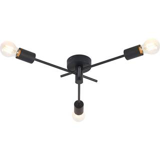 Lindby Cerros loftlampe, 3 lyskilder, sort, metal