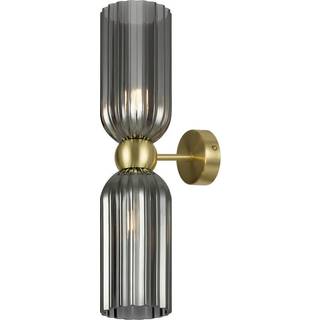 Maytoni væglampe Antic, 2 lyskilder, guld/grå, glas