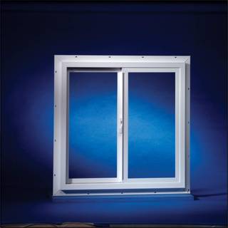 Duo-Corp Agriclass Double Slide Vinyl Utility Window White Glass/Vinyl Window 23-1/2 """" W x 23-1/2 """"-Tilf?lde af: 1