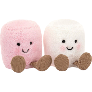 Jellycat bamse Amuseable Fun Amuseable hvid og lyserød marshmallow - 15 cm