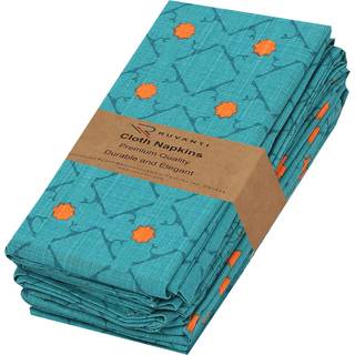 Ruvanti klud servietter s?t af 6 bomuld 100% 18x18 inches servietter klud vaskbar bl?d absorbent. Bomuldsservietter til fester jul Thanksgiving b