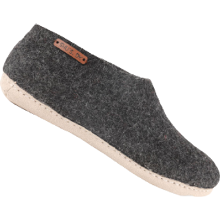 Uldhjemmesko (100% ren uld) - Model Koks m/sål i skind - Dansk Design fra SHUS