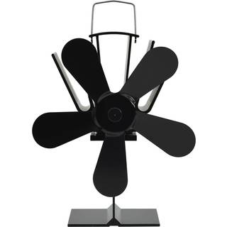 varmedrevet ovnventilator 5 blade sort