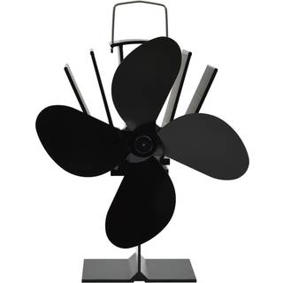 Varmedrevet Ovnventilator 2 Blade Sort - 18 x 11,5 x 21,5 cm (4 blade)