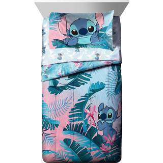 Jay Franco Disney Lilo & Stitch Floral Fun 5 Piece Twin Bed Set - Inkluderer reversibel dyne & ark s?t senget?j - Super Soft Fade Resistent Micro