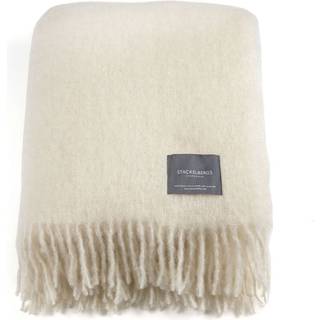 Stackelbergs Mohair Tæppe Valset Frynse 130x170 Cm Bright White - Plaider & Tæpper Uld Hvid - 4142
